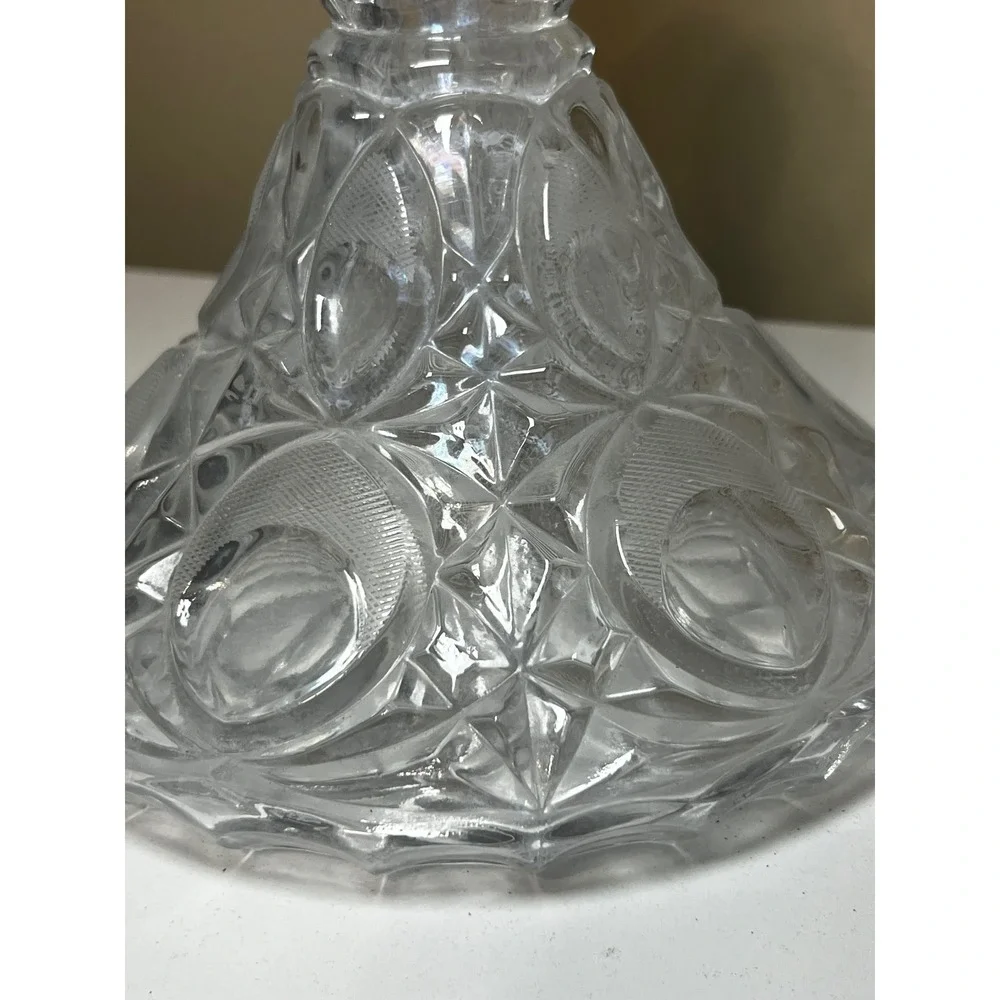Vintage L.E. Smith Moon Stars Clear Glass Decanter Stopper Heavy 4.7 Lb MCM